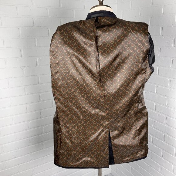 Chaps Blazer Men 44R Black Corduroy Classic Retro Academia Jacket Stretch Poly - Picture 9 of 14